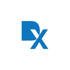 Obraz premium DX logo letter design,dx logo monogram initials letter concept. DX icon logo design, Minimalist Logo Design of Letter DX geometric logo