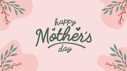 Happy Mother's Day Calligraphy Symbol on Pink Background