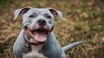 portrait a pittbull dog, cute pitbull, close-up pitbull portrait
