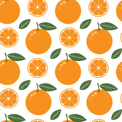 Orange Fruit Seamless Pattern Background Vector Design