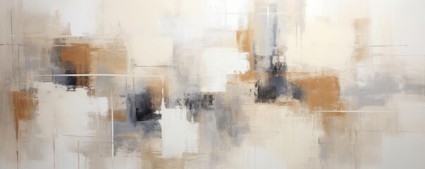 Abstract Watercolor background, wallpaper,Minimalist Boho style, shades of beige, cream, grey,soft brown, linen texture,copy space