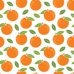 Hand drawn orange fruit pattern design illustration