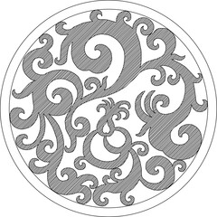 vector sketch illustration silhouette design background pattern classic vintage ethnic traditional