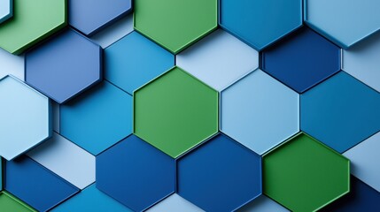 Colorful 3D Hexagon Tile Pattern - Geometric Abstract Background Design, Modern Decorative Wall Art, Textured Shapes for Digital Graphics