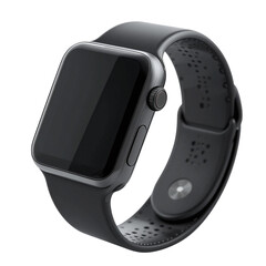 Black smartwatch technology wrist device digital accessory modern wearable gadget electronics style design transparent background