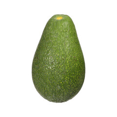 Whole Ripe Green Avocado on a White Isolated Background for Food Concepts