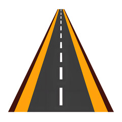 Straight road isolated on transparent background