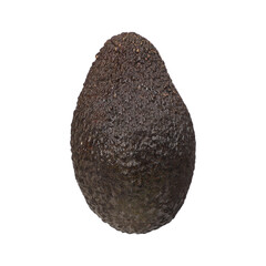 Close-Up Display of a Fresh Ripe Avocado Against White Background, isolated png background.