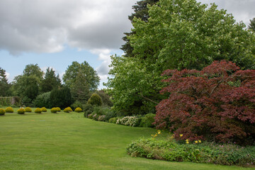 A beautiful landscape in the countryside with sky and clouds in Herefordshire, UK. 