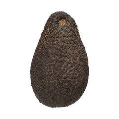 Close-Up of a Whole Ripe Hass Avocado Isolated on White Background, isolated png background.