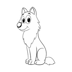 Obraz premium a friendly cartoon dog with fluffy fur, with a happy expression and sitting in a simple pose. perfect for illustration and design