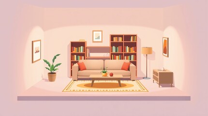 AI-Generated Modern Living Room with Elegant Wooden Furniture