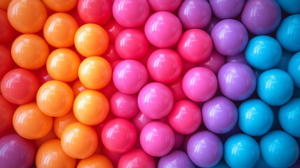 Obraz premium Colorful arrangement of glossy spheres creating a vibrant and playful display in a playful setting evoking joy and creativity