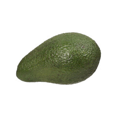 Whole Ripe Green Avocado on a White Isolated Background for Food Concepts, isolated png background.