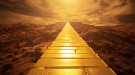 Golden Path to the Horizon Endless Journey Landscape of Opportunity and Bright Future Pathway
