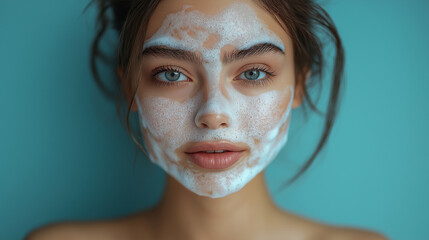 Bright morning ritual with a refreshing facial cleanser that enhances natural beauty and promotes healthy skin