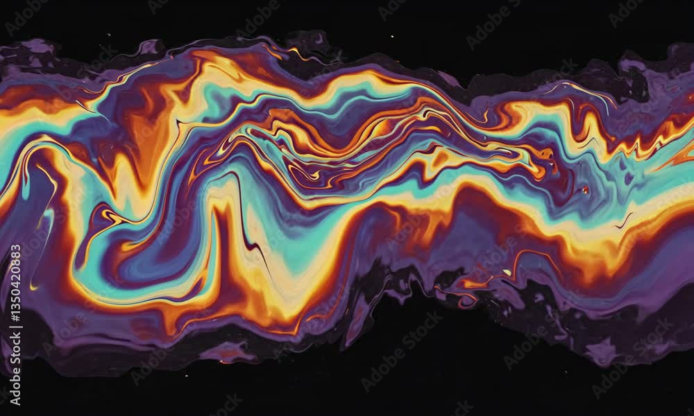 Poster abstract motion background: fluid colors and dynamic waves