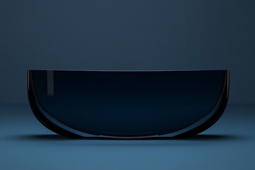 Modern Empty Glass Bowl on Dark Background