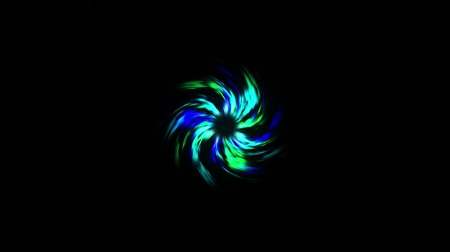 The light green and blue background rotates like a bamboo propeller counterclockwise. 3d animation