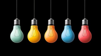 Colorful Hanging Light Bulbs with Ideas.