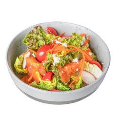 Fresh garden salad home kitchen food photography bright environment close-up healthy living