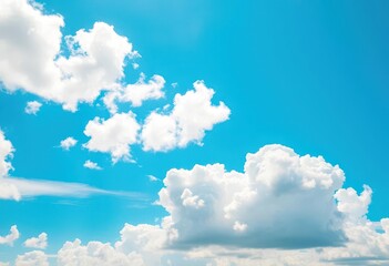 Vast, azure sky, fluffy white clouds, bright sunshine,  cloud texture,  above