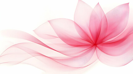 Pink floral design, elegant wave, white background, ideal for website or card