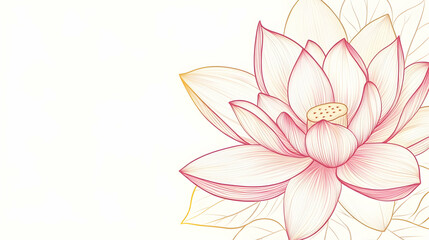 Pink lotus flower blossom, serene white background, elegant design, ideal for spa or wellness