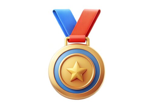 Golden Medal of Merit: The image showcases a pristine golden medal of honor, distinguished by its design and the ribbons hanging down. This visual narrative underscores triumph, acknowledgement.