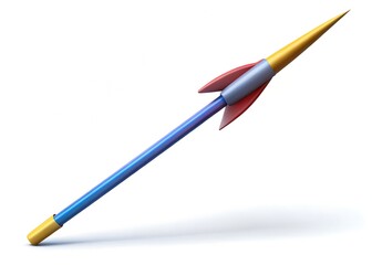 Fototapeta premium Rocket-Shaped Pencil: This unique pencil, designed as a miniature rocket, with its vibrant colors and streamlined design, is a perfect blend of functionality and playful creativity. 