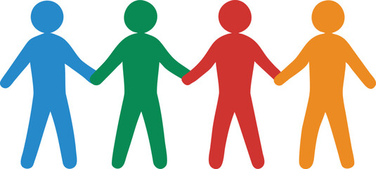 Vector of Four Hands Holding Each Other &ndash; Symbol of Friendship, Unity, and Support