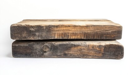 Fototapeta premium Rustic Wooden Planks on White Background for Craft or Design Projects - Perfect for DIY, Home Decor, and Creative Works.
