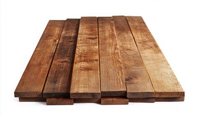 Rustic Wooden Planks on White Background for DIY Projects and Crafting Inspiration, Perfect for Home Decor and Furniture Design Ideas.