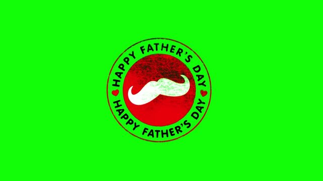 Happy fathers day seal stamp animated