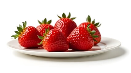 Organic strawberries on a plate