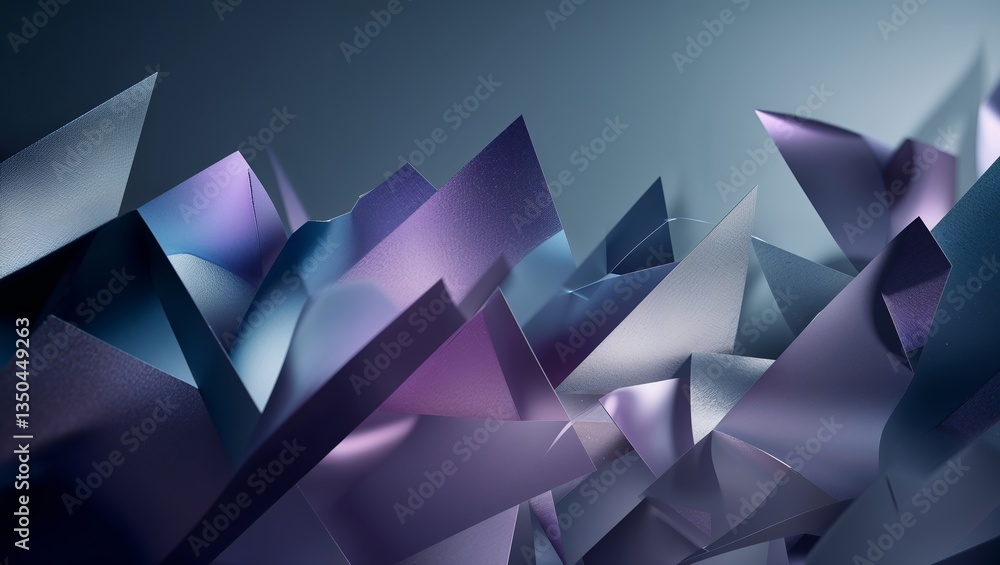 Poster abstract arrangement of colorful paper shapes in a modern design setting creating a sense of depth a