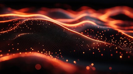 Obraz premium Data technology background with abstract connections of dots and lines on dark background. 3D rendering