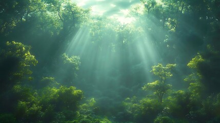 Fototapeta premium Peaceful nature scene with tall green trees high resolution picture