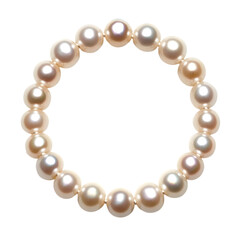 Obraz premium Elegant Pearl Necklace on White Background