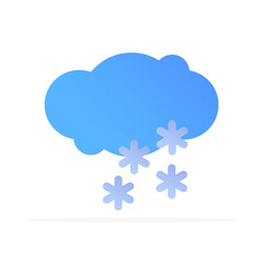 Fototapeta premium snow cloud icon, colored flat vector. modern and minimalist design
