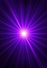 Obraz premium Intense purple starburst lens flare with radial rays emanating from center, bright, illumination, lens flare