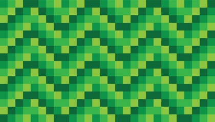 Fototapeta premium Green pixel pattern with dynamic zigzag effect, creating an interesting optical illusion. Suitable for background design, textiles or modern graphic elements