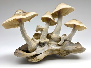 Fototapeta premium Mushrooms Growing on Wood - Organic Fungi Still Life Art