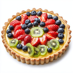 Classic Berry Tart with Strawberries and Blueberries