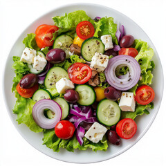 Colorful Greek Salad with Olives and Feta