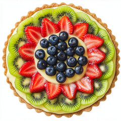 Fresh Mixed Berry Tart with Kiwi and Strawberry