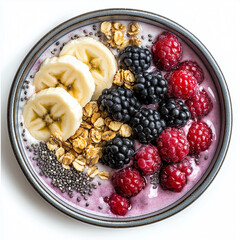 Healthy Smoothie Bowl with Berries, Banana, and Chia Seeds