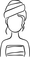 Spa Woman with Headband Minimalist Outline