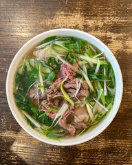 A bowl of beef noodles soup.