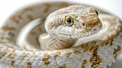 Fototapeta premium snake with intricate markings winds its body, poised and alert